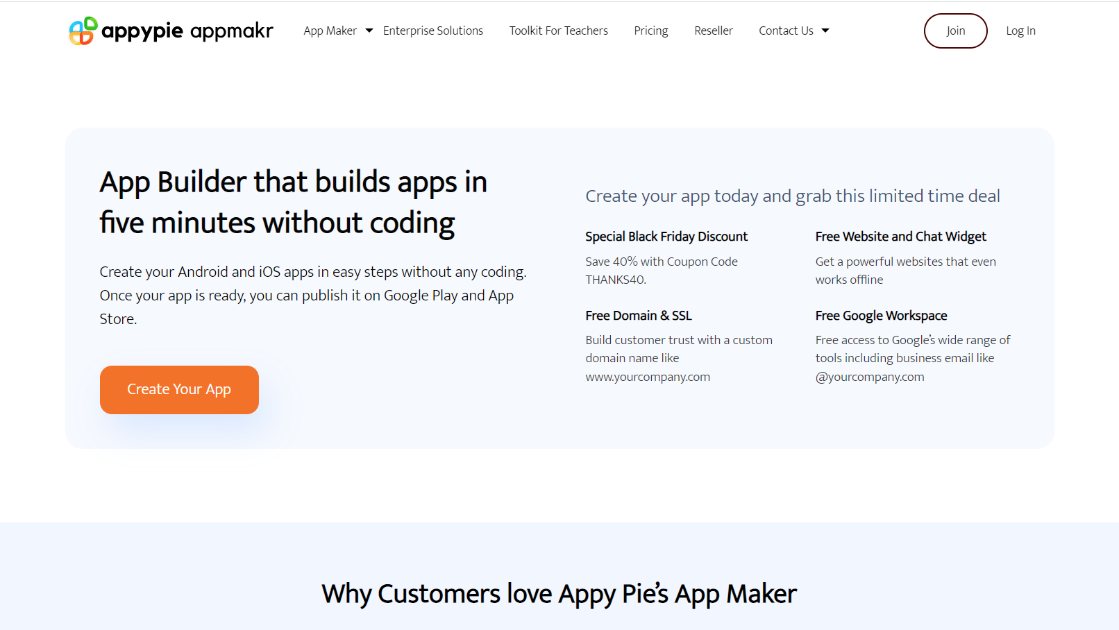 App Builder that builds apps in five minutes without coding