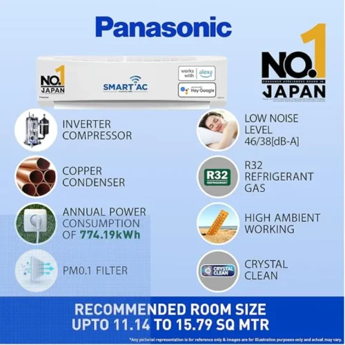 Panasonic 1.5 Ton 5 Star Wi-Fi Twin Cool Inverter Split AC