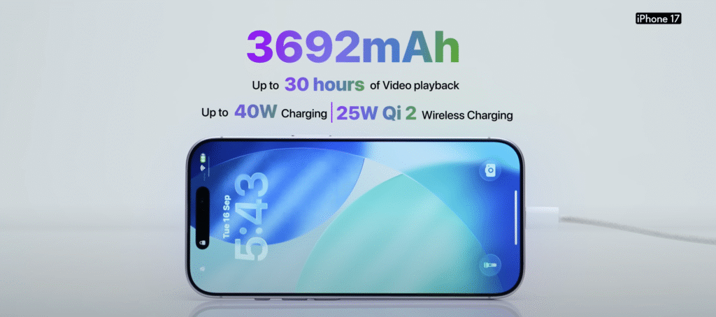 Battery & Charging Iphone 17